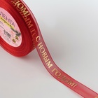 Лента капроновая с тиснением "С Новым годом", 15 мм × 23 ± 1 м, цвет красный, тиснение золото - Фото 2