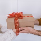 Лента капроновая новогодняя с тиснением «Фигурные снежинки», 25 мм, 23±1 м, красная - Фото 4