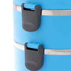 Ланч-бокс, 2 л, 14×26 см, 4 уровня, сохраняет тепло 3 ч, нержавеющая сталь, голубой - Фото 8