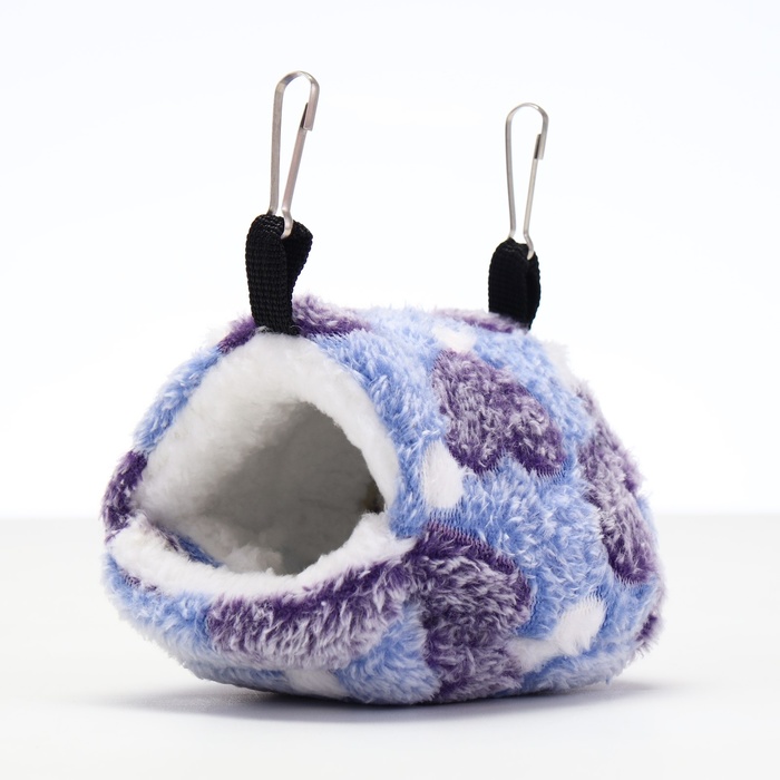 Домик для грызунов «Сердце», 10×15 см, флис, фиолетовый - Фото 1