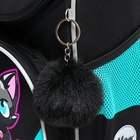 Ранец школьный Стандарт, 33 х 25 х 13 см, Grizzly, + мешок для обуви, чёрный/розовый - фото 25409396