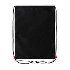 Ранец школьный Стандарт, 33 х 25 х 13 см, Grizzly, + мешок для обуви, чёрный/розовый - фото 25409398