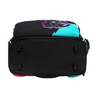 Ранец школьный Стандарт, 33 х 25 х 13 см, Grizzly, + мешок для обуви, чёрный/розовый - фото 25409392