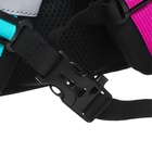 Ранец школьный Стандарт, 33 х 25 х 13 см, Grizzly, + мешок для обуви, чёрный/розовый - фото 25409395