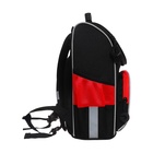 Ранец школьный Стандарт, 33 х 25 х 13 см, Grizzly, + мешок для обуви, чёрный - фото 25409419