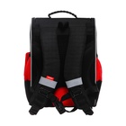 Ранец школьный Стандарт, 33 х 25 х 13 см, Grizzly, + мешок для обуви, чёрный - фото 25409420