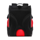 Ранец школьный Стандарт, 33 х 25 х 13 см, Grizzly, + мешок для обуви, чёрный - фото 25409421