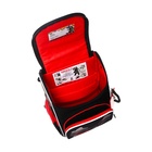 Ранец школьный Стандарт, 33 х 25 х 13 см, Grizzly, + мешок для обуви, чёрный - фото 25409423