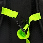 Рюкзак школьный, 40 х 25 х 22 см, Grizzly, эргономичная спинка, отделение для ноутбука, чёрный/зелёный - фото 25409459