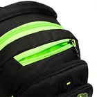 Рюкзак школьный, 40 х 25 х 22 см, Grizzly, эргономичная спинка, отделение для ноутбука, чёрный/зелёный - фото 25409463