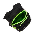 Рюкзак школьный, 40 х 25 х 22 см, Grizzly, эргономичная спинка, отделение для ноутбука, чёрный/зелёный - фото 25409464