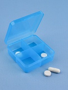 Таблетница, 7×6.7×2.4 см, 4 секции, цвет синий - Фото 2