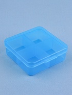 Таблетница, 7×6.7×2.4 см, 4 секции, цвет синий - Фото 3