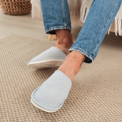 Тапочки мужские, размер 44-45, цвет синий