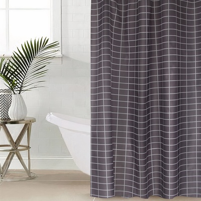 Штора для ванной «Этель. Клетка», 180×180 см, серая