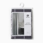 Штора для ванной «Этель. Клетка», 180×180 см, серая - Фото 6