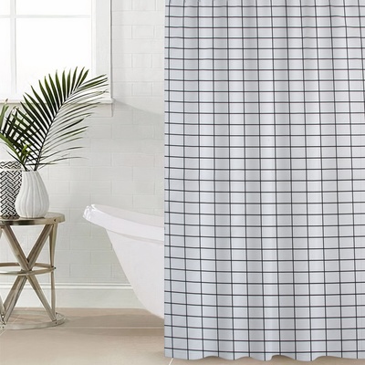 Штора для ванной «Этель. Клетка», 180×180 см, белая