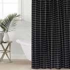 Штора для ванной «Этель. Клетка», 180×180 см, чёрная - Фото 1