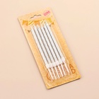 Свечи в торт «Металлик», 14 см, 12 шт., серебристые - фото 39601750