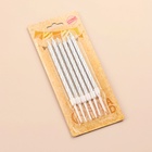 Свечи в торт «Металлик», 14 см, 18 шт., серебристые - фото 39601752