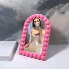 Зеркало настольное, декоративное, 29.5×19.5 см, (23.5×13.5 см), розовое - Фото 3