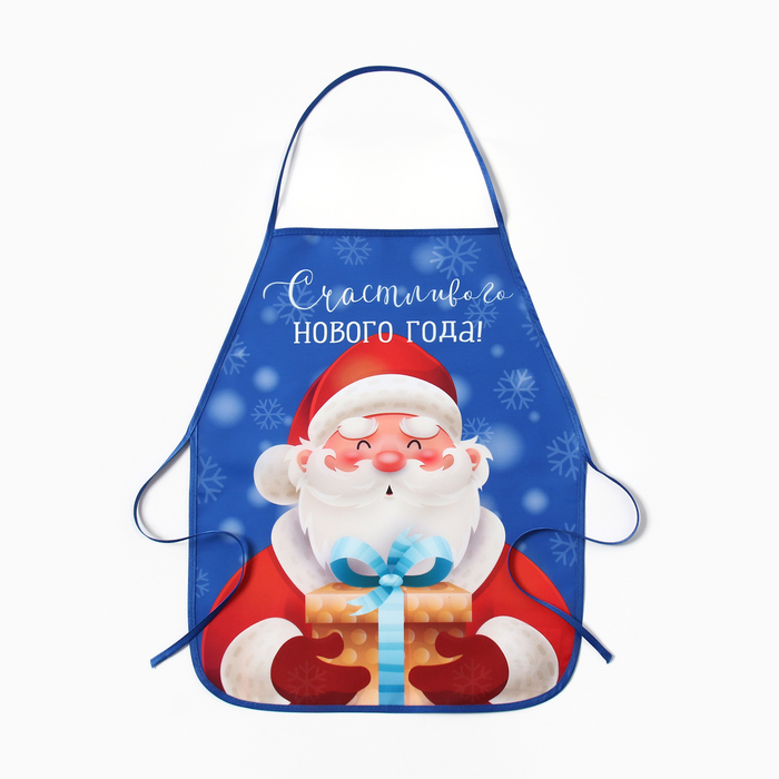 Фартук детский для творчества «Этель. Дед Мороз», 49×39 см, синий