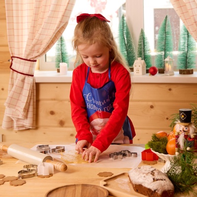 Фартук детский для творчества "Этель" "Дед Мороз", 49 х 39 см, 100% п/э