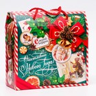 Подарочная коробка новогодняя Изумрудный Винтаж 23 х 10 х 22 см - Фото 2