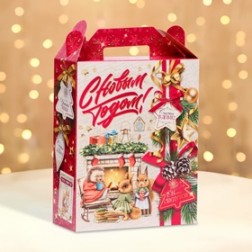 Подарочная коробка новогодняя Добрые Традиции 17?7?25.5 см (комплект 5 шт)