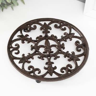 Фигурка чугун, подставка под горячее «Лилия», 18×18×1.5 см