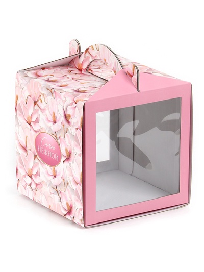 Коробка кондитерская с окном, сундук, «Самой нежной», 20×20×20 см