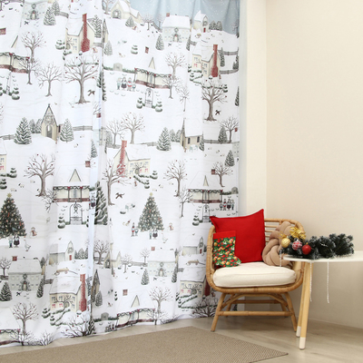 Шторы «Этель» Winter countryside, 145×260 см, 2 шт., 140 г/м²