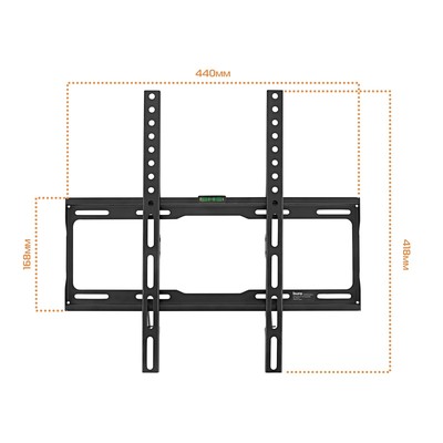 Кронштейн для телевизора Buro FX0S, 22-65", до 35 кг, настенный, фиксированный, чёрный