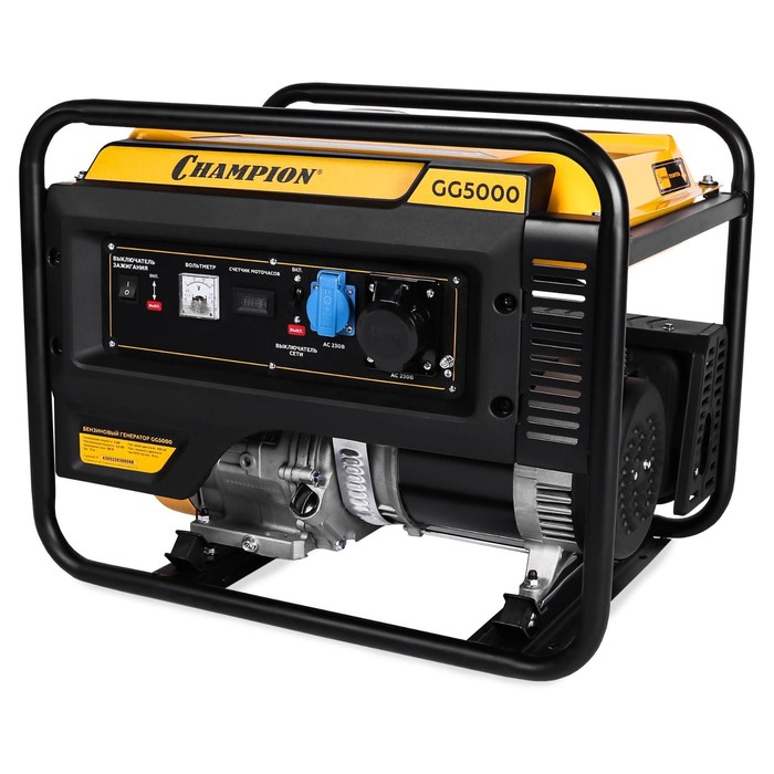 Генератор бензиновый CHAMPION GG5000, 4Т, 5.5 кВт, 220 В, 25 л, ручной старт - Фото 1