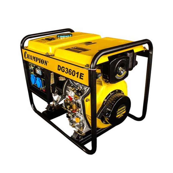 Генератор дизельный CHAMPION DG3601E, 4Т, 3 кВт, 220/12 В, 12.5 л, ручной/электростарт - Фото 1