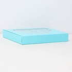 Коробка для конфет 25 шт., голубая, 22×22×3.5 см - Фото 4