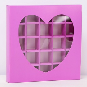 Коробка для конфет 25 шт., 22×22×3.5 см