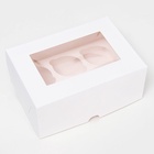 Коробка для 6 мини - капкейков белая с окном, 18.6×13.1×8 см - Фото 3