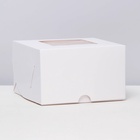 Коробка для 4 мини - капкейка белая с окном, 13×13×8 см - Фото 6