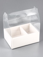 Коробка под десерт и цветы, белая, 26.5×17×22.5 см - Фото 3