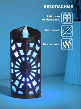 Светодиодная свеча, ночник LED RISALUX «Страшилки», 3×LR1130, 4.8×4.8×10.5 см