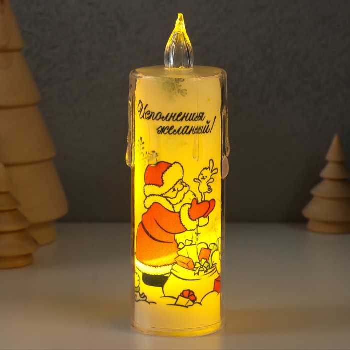 Светодиодная свеча, ночник LED RISALUX «Исполнения желаний», 3×LR1130, 3.8×3.8×12 см - Фото 1