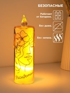 Светодиодная свеча, ночник LED RISALUX «Лицо», 3×LR1130, 3.8×3.8×12 см - Фото 4