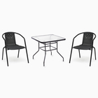 Набор садовой мебели: Стол квадратный и 2 стула серого цвета - Фото 1