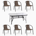 Набор садовой мебели: Стол 150 х 90 х 73 и 6 стульев коричневого цвета - Фото 1