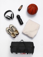 Сумка спортивная на молнии TEXTURA, с подкладкой, длинный ремень, маленький размер, с принтом, чёрная - Фото 3