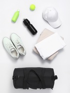 Сумка спортивная на молнии TEXTURA, с подкладкой, длинный ремень, маленький размер, с акцентным принтом, чёрная - Фото 4