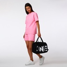 Сумка спортивная на молнии TEXTURA, с подкладкой, длинный ремень, маленький размер, с акцентным принтом, чёрная - Фото 9