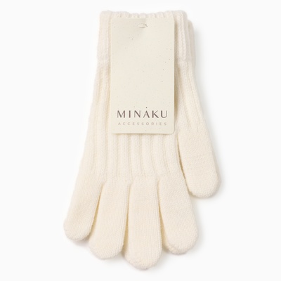 Перчатки женские MINAKU, молочные, 21 см