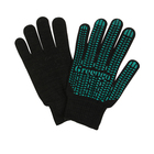 Перчатки садовые, хб, вязка 10 класс, 6 нитей, размер 9, с ПВХ точками, в наборе 5 пар, чёрные, Greengo - Фото 2